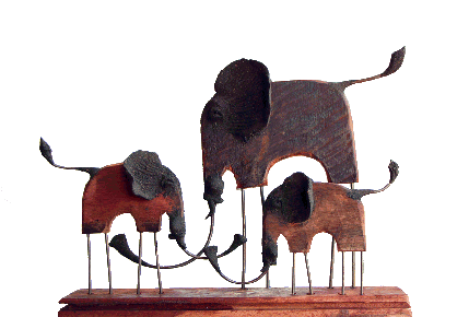 Chin hand made elephant family