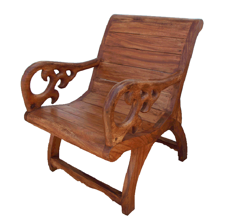 carved acacia chair