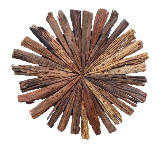 reclaimed teakwood rustic palm wall art