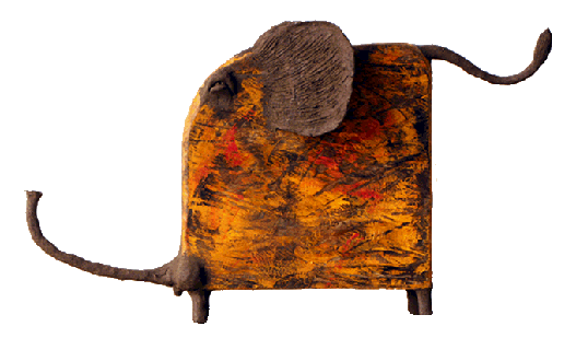 Chin elephant made with recycled materials
