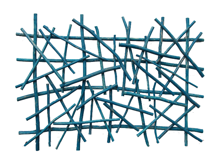 stick wall art made with reclaimed tropical wood