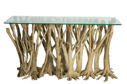 Orange Tree Root Console, made from orange trees