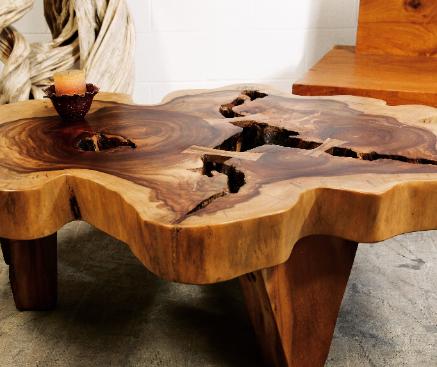 natural wood furniture jig saw table with dovetails